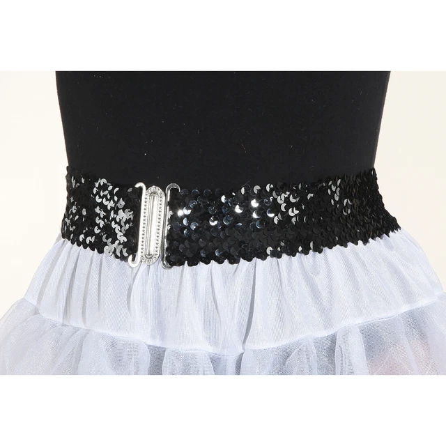 Cintura paillettes retrò elastica nero costume accessorio cintura vita
