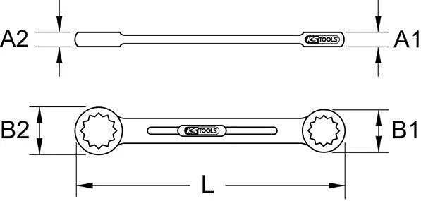 KS TOOLS BRONCEplus llave doble anillo recto 1x1.1/8" 2