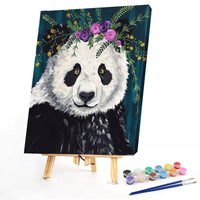 - Paint By Numbers Kit DIY Oil Art Florid Panda Picture Home Wall Decor 40x50cm