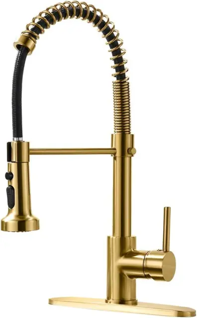 AIMADI Gold Kitchen Faucet with Pull Down Sprayer,Commercial Single Handle Gold