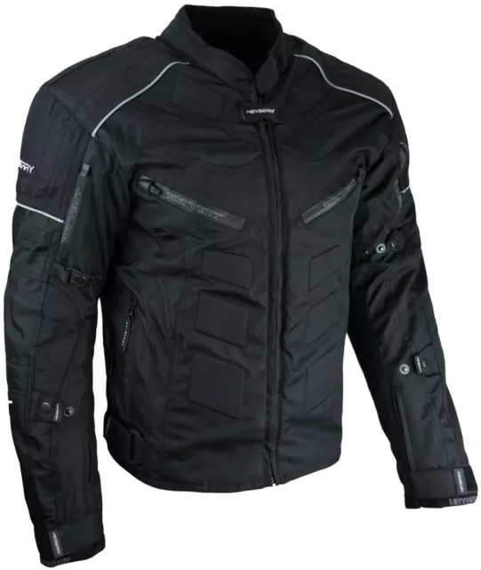 Heyberry Textil Protektoren Motorradjacke Schwarz Gr. M bis 7XL