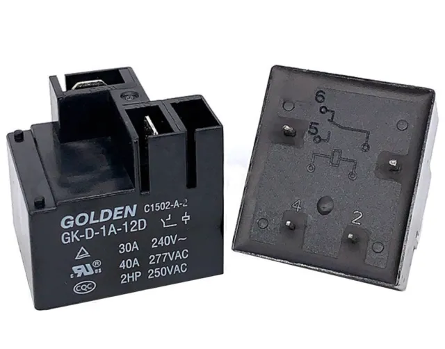 1PC GOLDEN GK-D-1A-12D 12VDC Electromagnetic Relay 40A 277VAC  4Pins