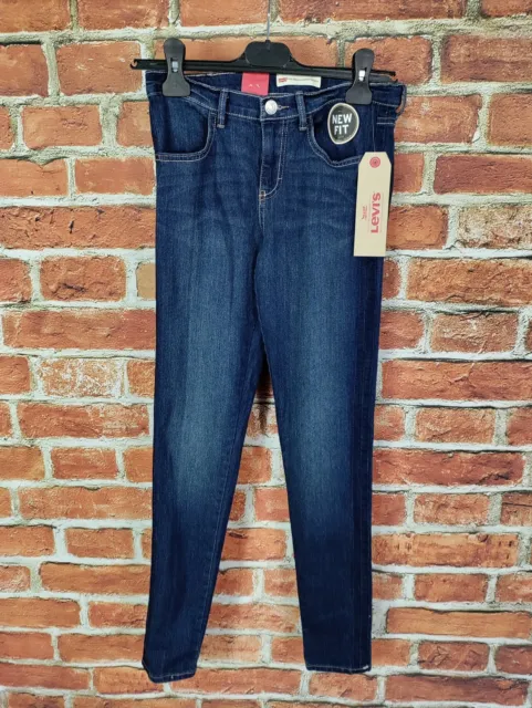 Bnwt Girls Trousers Age 13-14 Years Levi's Blue Denim Super Skinny Jeans 164Cm