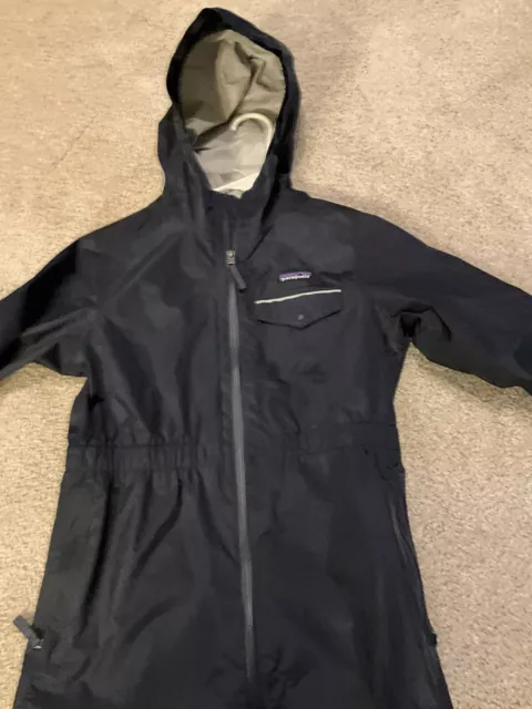 Patagonia H2no Rain Jacket Size L Kids 12 Blue Nylon Waterproof