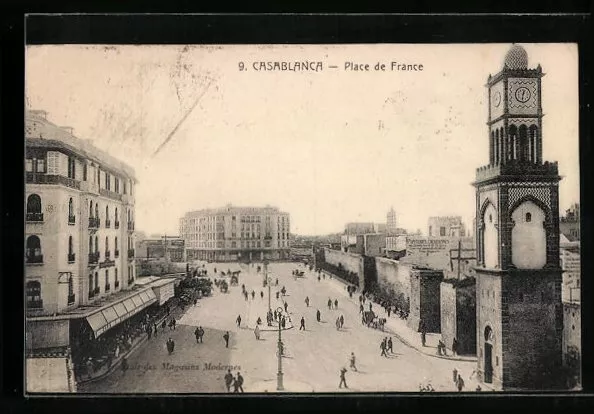 CPA Casablanca, Place de France 1924