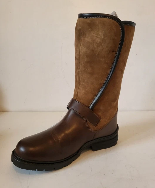 HORKA Bottes marron bi matière cuir fourrées à enfiler Taille 41