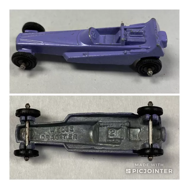 Vintage Tootsietoy  Purple Wedge Dragster Made in USA TOOTSIE Exc Cond (PPa2)