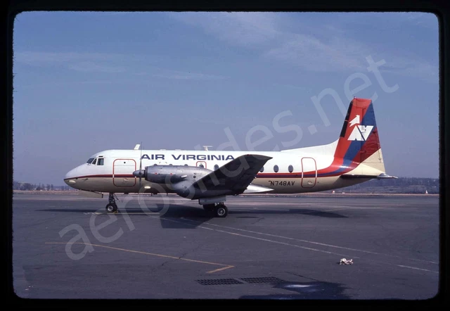 Air Virginia Hawker Siddeley 748 N748AV Feb 82 Kodachrome Aircraft Slide/Dia