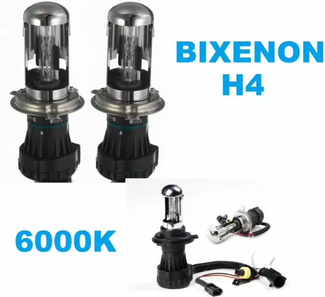 Coppia lampade bulbi universali BIXENON ricambio H4 6000K.Bianco Bixeno 6000 K.