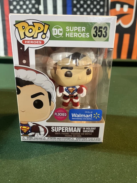 Funko Pop DC Heroes Superman in Holiday Sweater 353 Flocked Walmart Christmas
