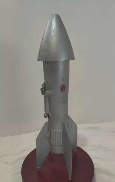 Berzac Creation Astro Mfg Cast Metal 11" Rocket Ship Mechanical Bank