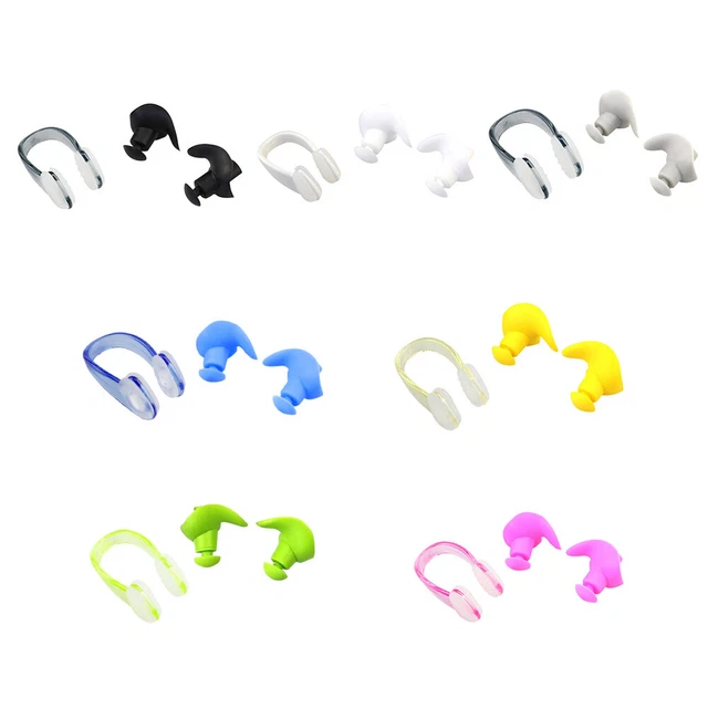 Swimming Earplugs Nose Clip Soft Silicone Ear Plug Waterproof Surf Swim Supplies