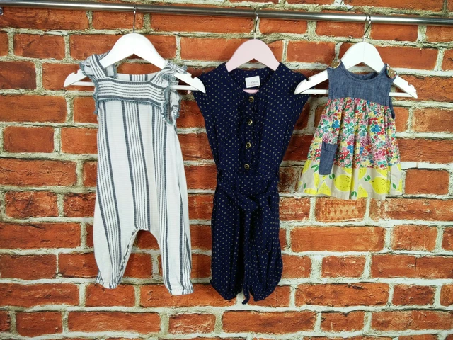 Baby Girls Bundle Age 6-9 Months Next Playsuit Dungarees Dress Pink Floral 74Cm