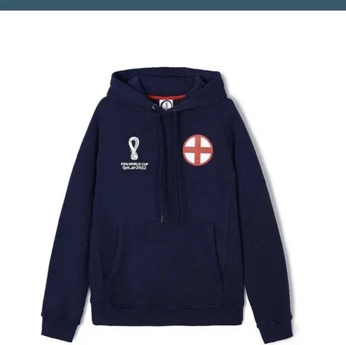 Official Fifa World Cup Qatar 2022 Navy Blue England Hoodie Jumper BNWT XXL