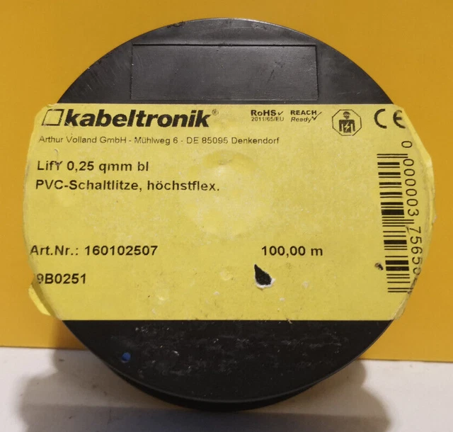 Elettronica per cavi 100 m fessura del cambio in PVC, altamente flessibile LifY 0,25 mm2 blu 160102507