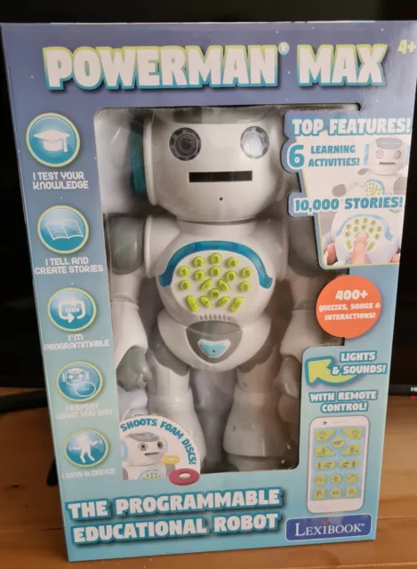 LEXIBOOK - Powerman Master Interactive Toy Robot That Reads in The Mind Toy  for Kids Dancing Plays Music Animal Quiz STEM Programmable Remote Control