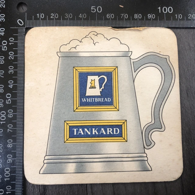 Authentic Vintage Cardboard Beer Mat Coaster Whitbread Tankard Pint 1000 Words