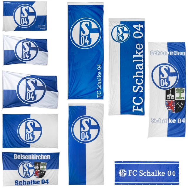 Hissfahne FC Schalke 04 Hochformat Blau Weiß Flagge Fahne Hissflagge