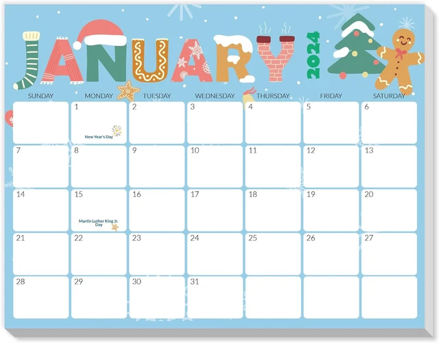 20242025 CALENDAR for Fridge (8.5" X11") from Jan 2024 to Dec