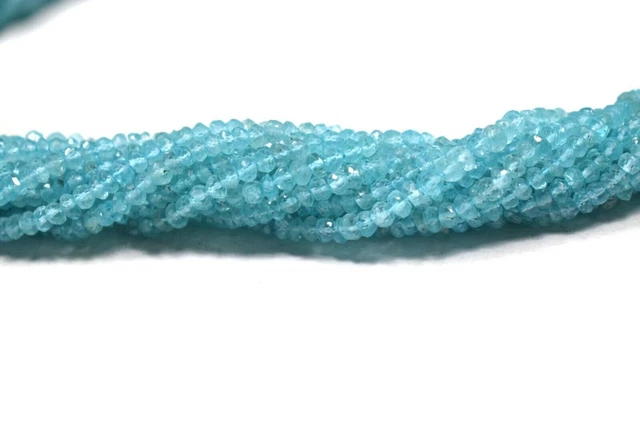 AAA+ Naturel Apatite 3-4mm Gemstone Jewelry Making Rondelles Perles 12.5" Strand 3