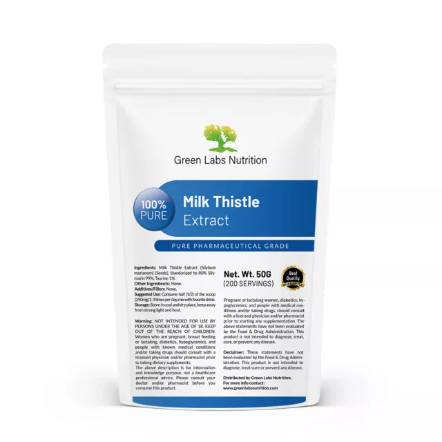 Milk Thistle Extract Silymarin 80% Powder Liver Aid Digestion and Cleansing