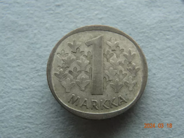Finland 1 markka  1965 S  ✅ silver