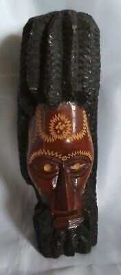 Hand Carved Wooden Tribal Art Proud African Head Bust Figure Statue Dred's