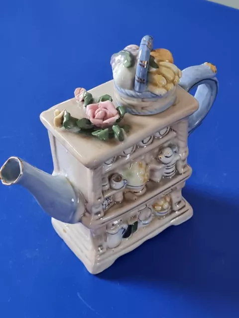 Vintage Leonardo, Novelty Cottage Ware Teapot  'kitchen unit'  Docorative