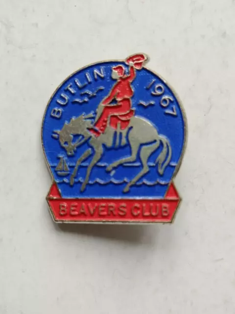 Vintage 1967 Butlins Holiday Camp Beavers Club Enamel Badge 2