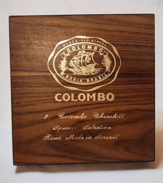 Columbo Cigar Box Wooden Hinged Vintage