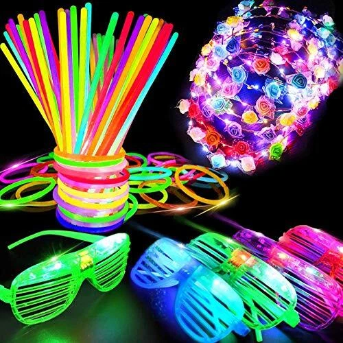 112 Pcs 4th of July Glow in The Dark Party Supplies 2023, Glow Sticks Bulk LE...