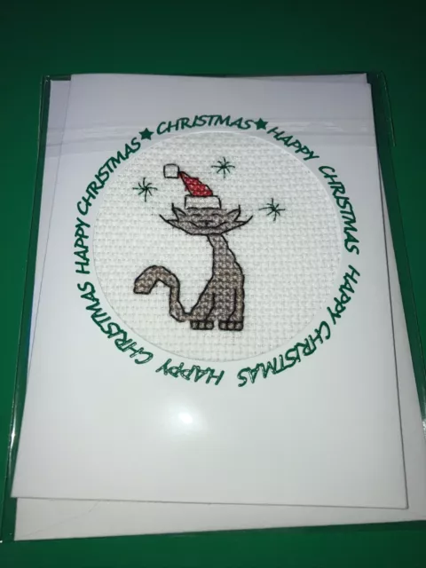 Christmas Cards - set of 4 --made from completed cross stitch 3