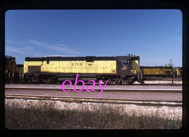 Orig Slide Chicago & North Western C&NW CNW #6709 Alco C628 1986