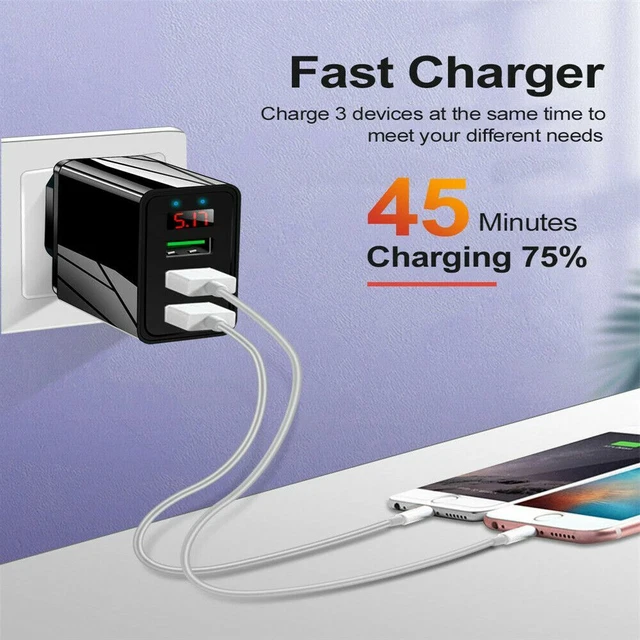 ports multiples Alimentation électrique Chargeur Adaptateur Transformateur USB