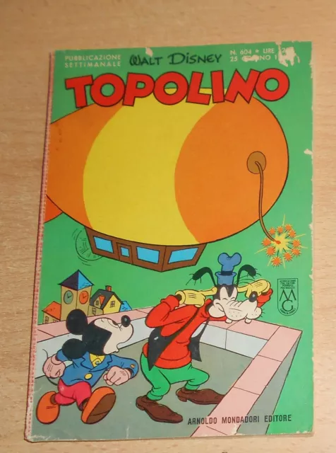 Ed.mondadori  Serie  Topolino   N°  604  1967   Originale  !!!!!