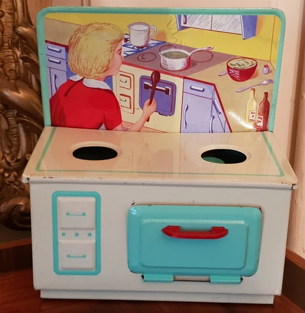 Bloc Cuisine Moderne Comme Maman - Pour Poupée - Jouet Miniature En Tôle Et Plastique - Occasion
