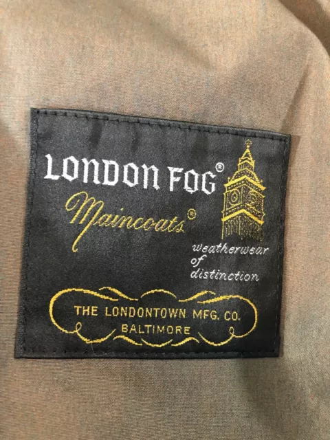 LONDON FOG MAINCOATS Olive Clipper Mill Plaid Men's Trench Coat Size 40 ...
