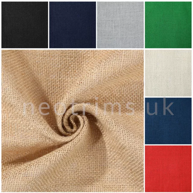 Dyed Jute Hessian Fabric,6 Colours 60 inch Extra Wide Cloth Burlap Upholstery