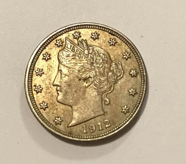 1912 V Nickel Full LIBERTY on Head Band Unc Details Nice Luster.