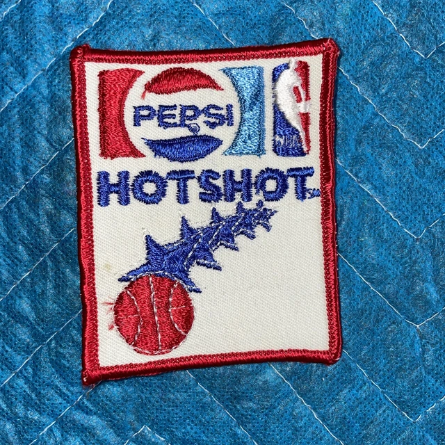 HotShot NBA Basketball Contest Pepsi Cola Embroidered Cloth Patch 1980s VTG