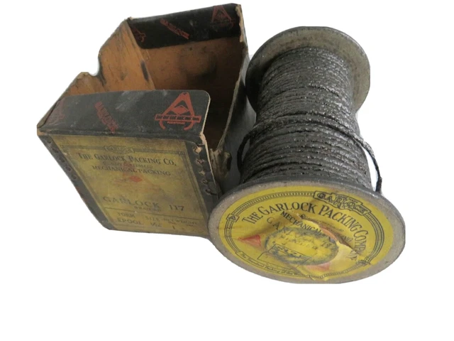 Vintage Garlock 117 Braided Size 1/16" on Spool The Garlock Packing Co Mech.Pack
