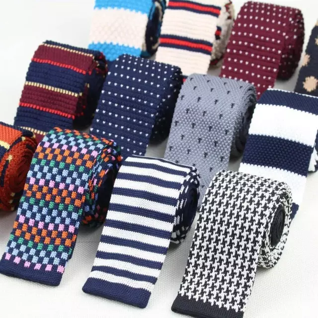 Men's Knitted Knit Neck Ties Leisure Striped Tie Fashion Skinny Narrow Slim 1Pc