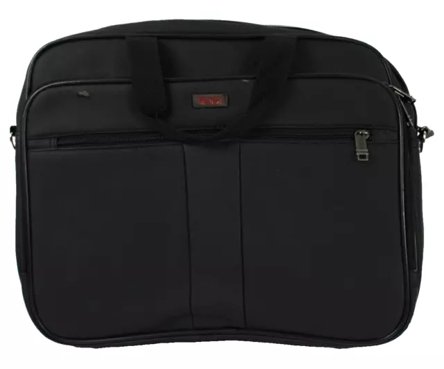 Tumi Black Leather Business Laptop Bag Briefcase Messenger