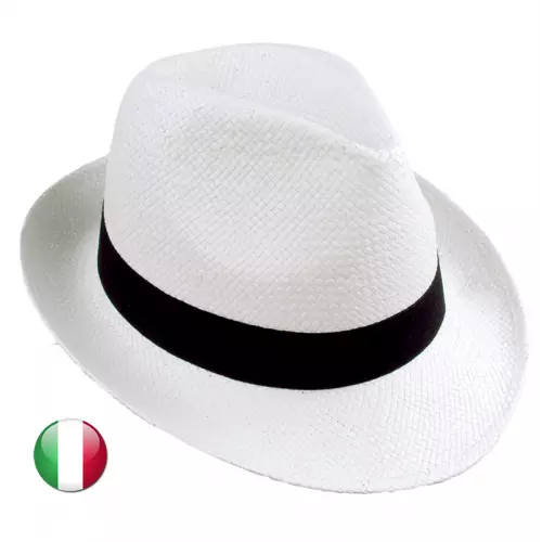 Cappello uomo donna carta paglia forma alpino borsalino trilby