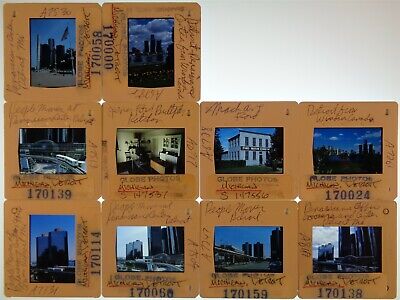 Lv5-96 Detroit & Michigan Renaissance Center 10Pcs Lot Orig 35Mm Color Slides