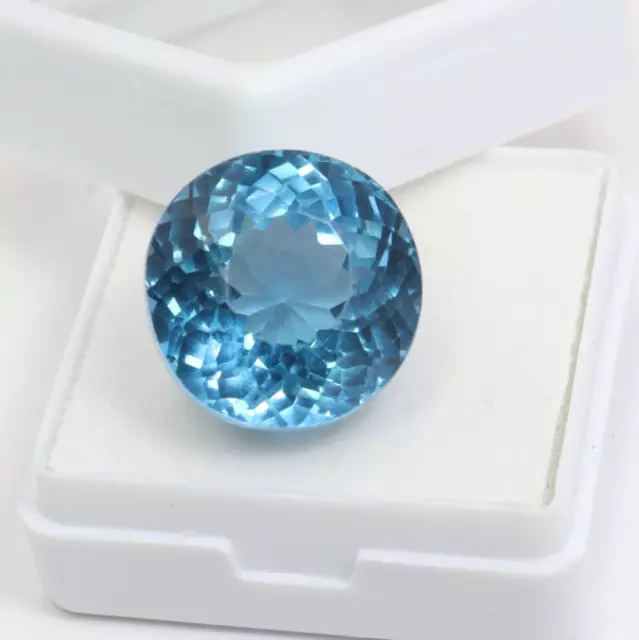 Natural 17.25 CT Rare Aqua Color Blue Spinel VVS Round Unheated Loose Gemstone