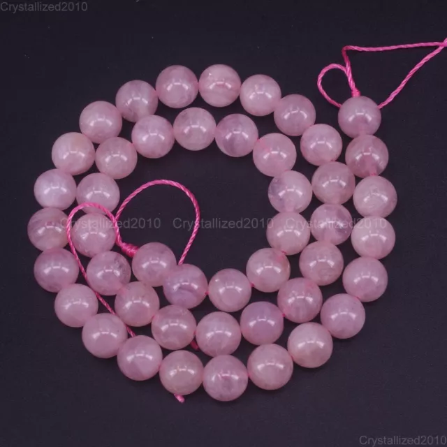 AA Natural Purple Madagascar Rose Quartz Gemstone Round Beads 6mm 8mm 10mm 15.5"