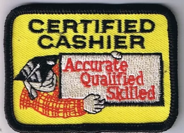 Home Depot Patch Certified Cashier Accurate Qualified Skilled 2" x 2 3/4"