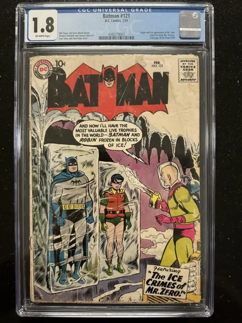 BATMAN #121 (1959) 1st MR. ZERO (MR. FREEZE) CGC GD- 1.8 OW UNRESTORED!