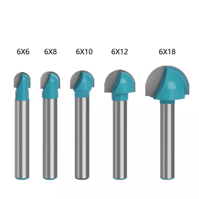 5PCS 6MM SHANK Core Box Round Nose Over Router Bit Cove 2-Blades $13.15 ...